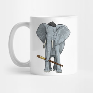 Elephant as Painter with Paint brush Mug